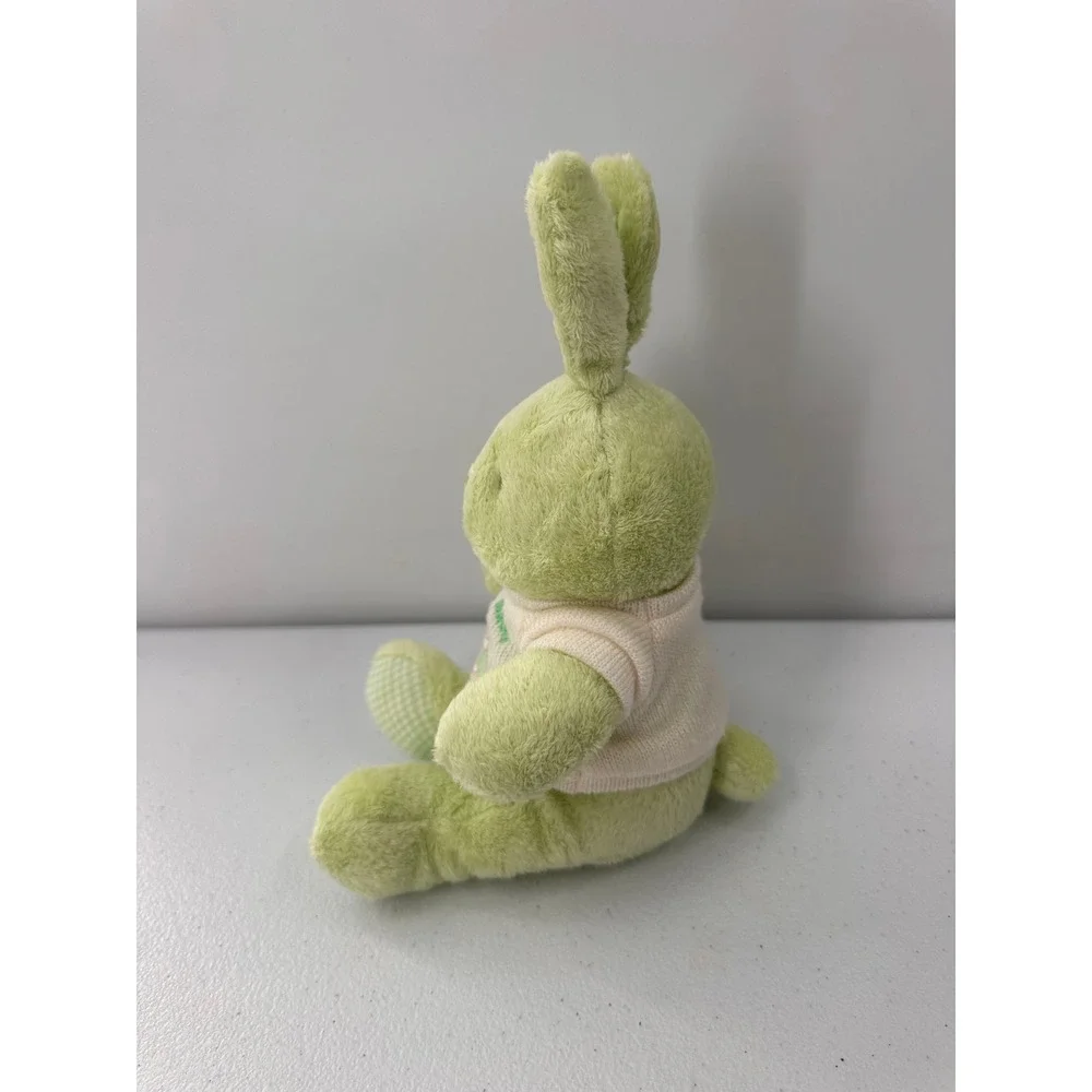 Little Wonders Bunny Plush Green Rabbit Stuffed Animal Sweater 10in Kids Rattle